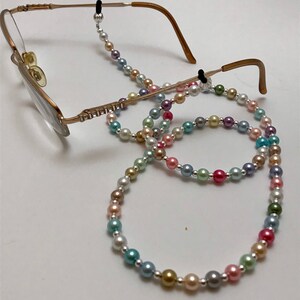 Pearl Eyeglass Chain. Multi Pale Color Women's Glasses/Readers Holder Necklace Lanyard. Gifts for Her. Coworkers, Christmas Gift Boxed image 8