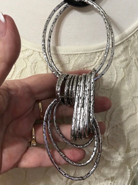 Brutalist Statement Necklace: Boho Industrial Rub… - image 5