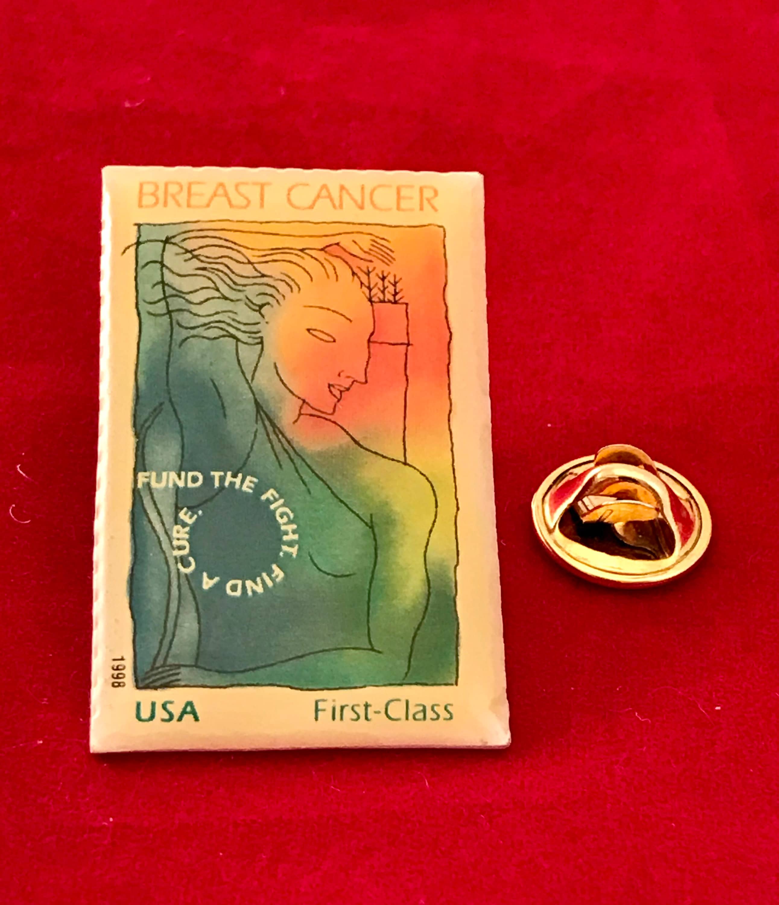 USPS Stamp Pin. 1998 Breast Cancer Awareness Collectible Lapel Etsy UK