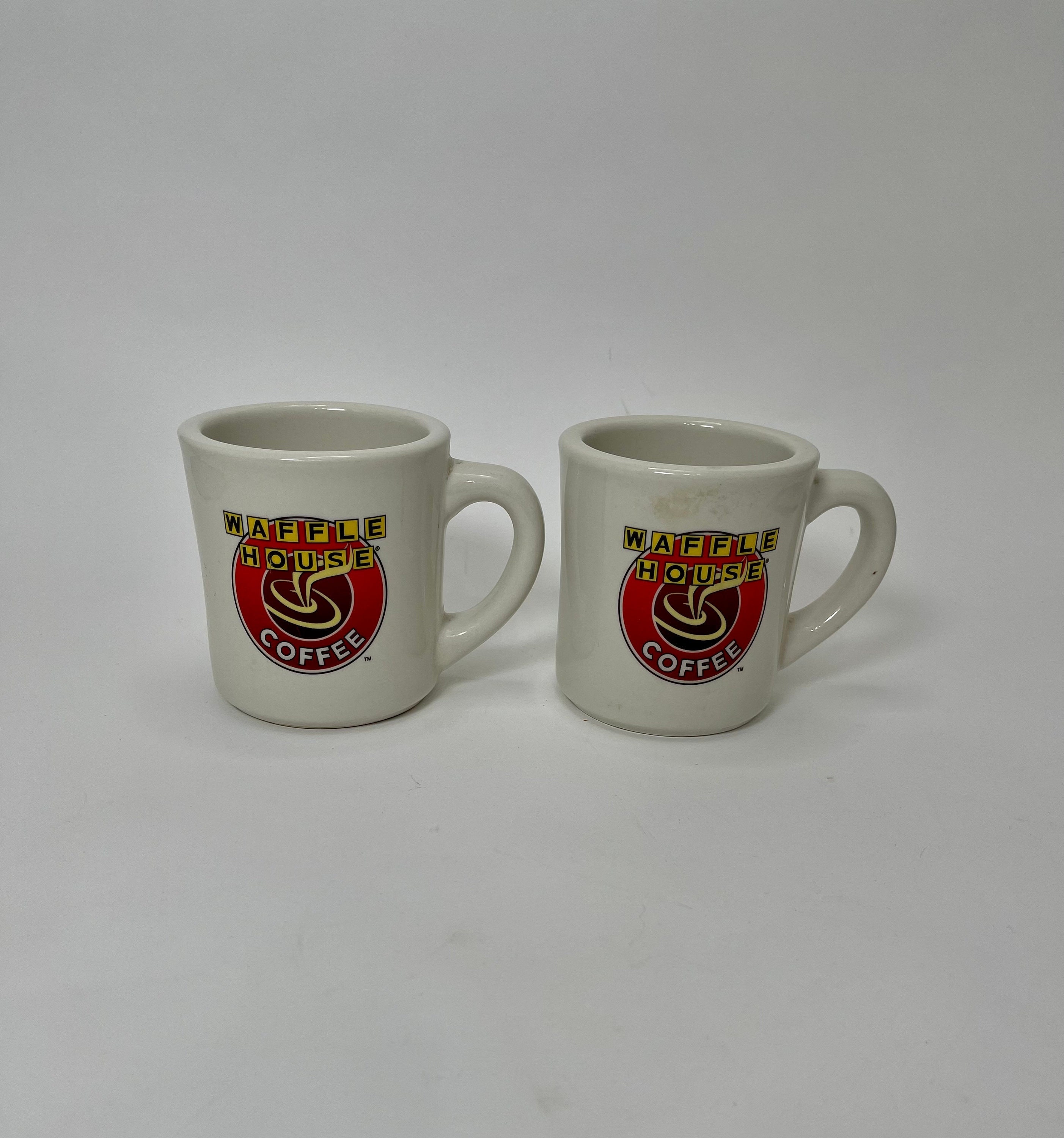 Two Waffle House Coffee Cups. Restaurant Ware. 50th Anniversary Mugs.  Signed Tuxton