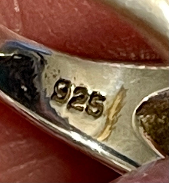 Turquoise Ring Size 8. Triangular Stone Set in St… - image 3