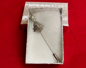 Ananas Stick Pin. Silber-Ton. Geschenk-Box. Willkommenssymbol