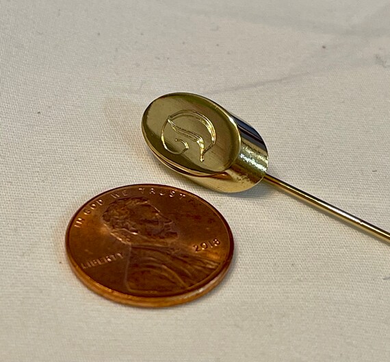 Letter Initial D Stick Pin. Cursive Script Monogr… - image 2