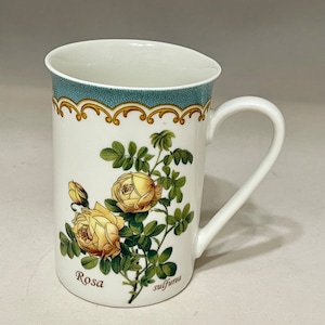 Kent Pottery Coffee Cup. Rosa Sulfurea. Yellow Roses Ceramic Mug. Gift for Gardner. Favorite Flower Rose