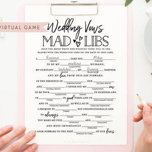 Wedding Vows Mad Libs . Printable Funny Wedding Advice Mad - Etsy