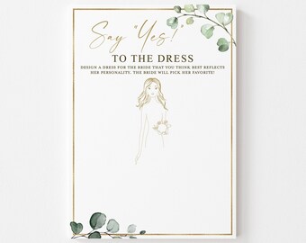 Say Yes to the Dress Game - Toilet Paper Gown Game Template - Bachelorette  Party Game - Bridal Shower Game - Digital Download - Etsy Canada