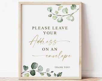 wedding addressee thank you card Write your Address Sign Rustic Bridal Shower Address Station sign DIGITAL FILE sign an envelope