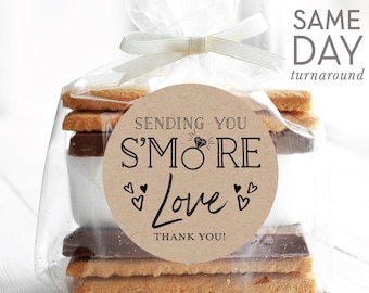 PRINTABLE S'more Love Treat Favor Tags . Bridal Wedding Shower Bachelorette . DIY Labels Stickers Tags Toppers . 2.25" Digital Download PDF