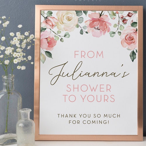 Personalized From My Shower to Yours . Printable Favors Sign - Etsy