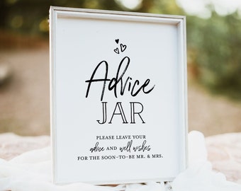 Advice and Well Wishes for the soon to be Mrs Printable Sign . Advice Jar . Bridal Shower . Bachelorette Hens Party . Instant Download 8x10