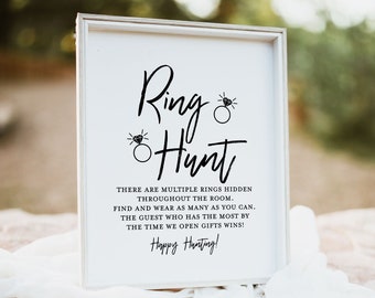 Ring Hunt Game Sign . Bridal Shower Printable . Search for Rings Game . Bachelorette Hens Party . Wedding Shower . Instant Download 8x10