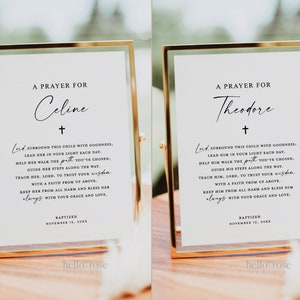 A Prayer for Child Baptism Personalized . Christening Religious Christian . Greenery . PRINTABLE Editable Template Download Templett SM-T