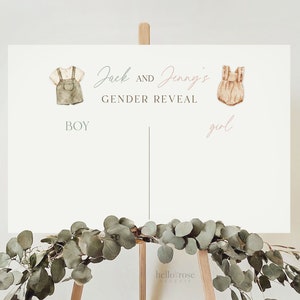 Junge oder Mädchen, was wird Baby sein Vorlage, Geschlecht erraten Zeichen, Boho personalisierte Geschlecht offenbaren, geschlechtsneutrales Poster, TEMPLETT Download GR2-T