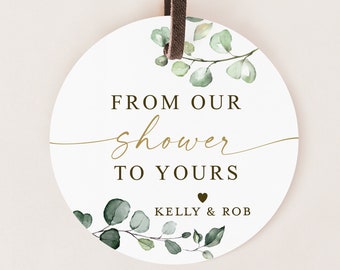 PRINTABLE From Our Shower to Yours Tags . Bridal or Couples Shower . Stickers Labels . Personalized Party Favor Tags . Digital Download PDF