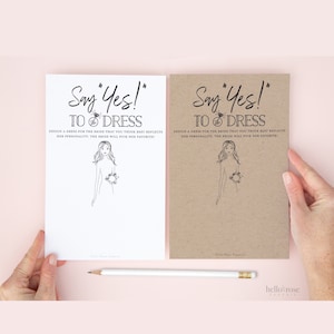 Say Yes to the Dress Printable Bridal Shower Game . Draw the Wedding Dress . Kraft + Black and White . Instant Digital Download