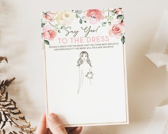 say yes to the dress bridal shower game Printable Guess the Dress Bridal Shower Game, Rustic Wedding Shower Game,  Printable Bridal Shower Game, Unique Kraft Bridal Shower Game