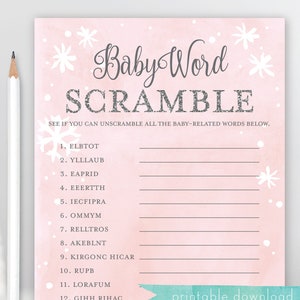 Baby Word Scramble . Girl Baby Shower Game . Baby its Cold | Etsy