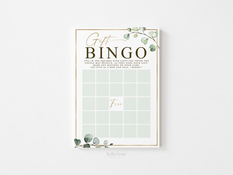Gift Bingo Game for Bridal Shower . Presents / Gifts Game . image 1
