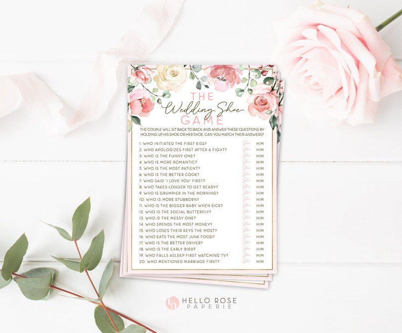 Gold Foil Romantic Rustic Eucalyptus Flowers Floral Blush White Watercolor Bridal Shower Invitation Printable Digital Download PDF
