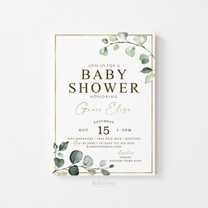 Please Take a Succulent and Watch Baby Grow Printable . Greenery and Gold . Baby Shower Sign . Succulent Favors . 8x10 Instant Download G2 image 8