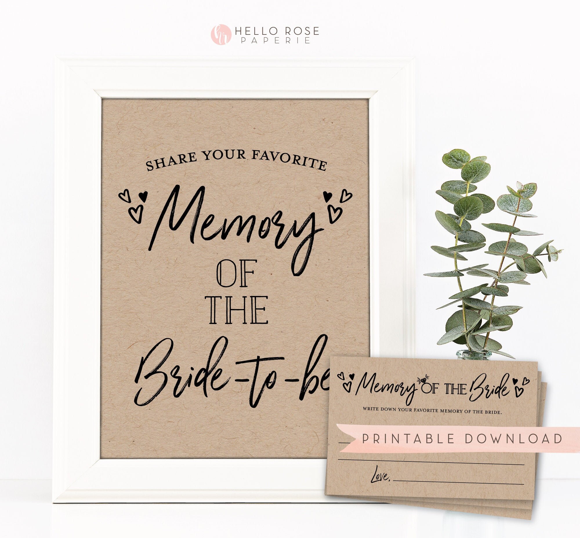 Favorite Memory with Bride to be . Printable Kraft Sign | Etsy