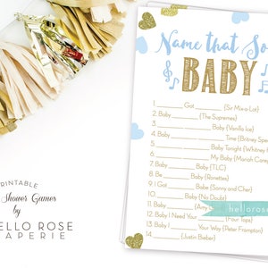 Baby Shower Crossword Puzzle Game . Blue and Gold . Printable | Etsy