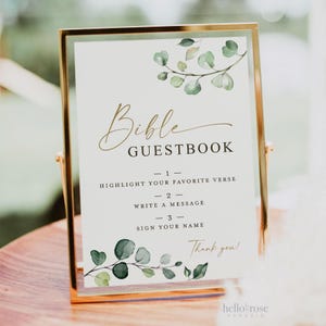 PRINTED SHIPPED Bible Guest Book Sign Wedding, Highlight Your Favorite Bible Verse Guestbook, Graduation Baby Shower Bridal Shower, 8x10 5x7
