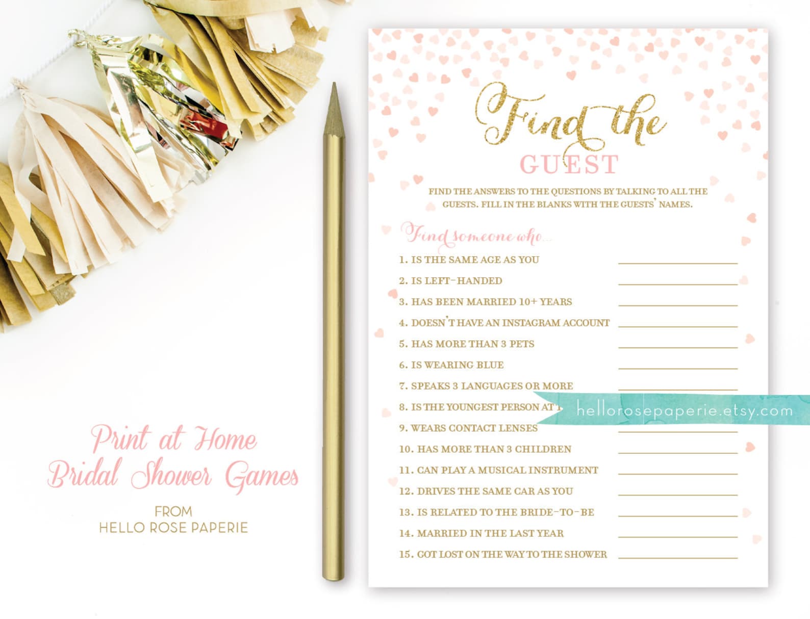 Bible Couples Quiz . Printable Bridal Shower Game . Famous Etsy