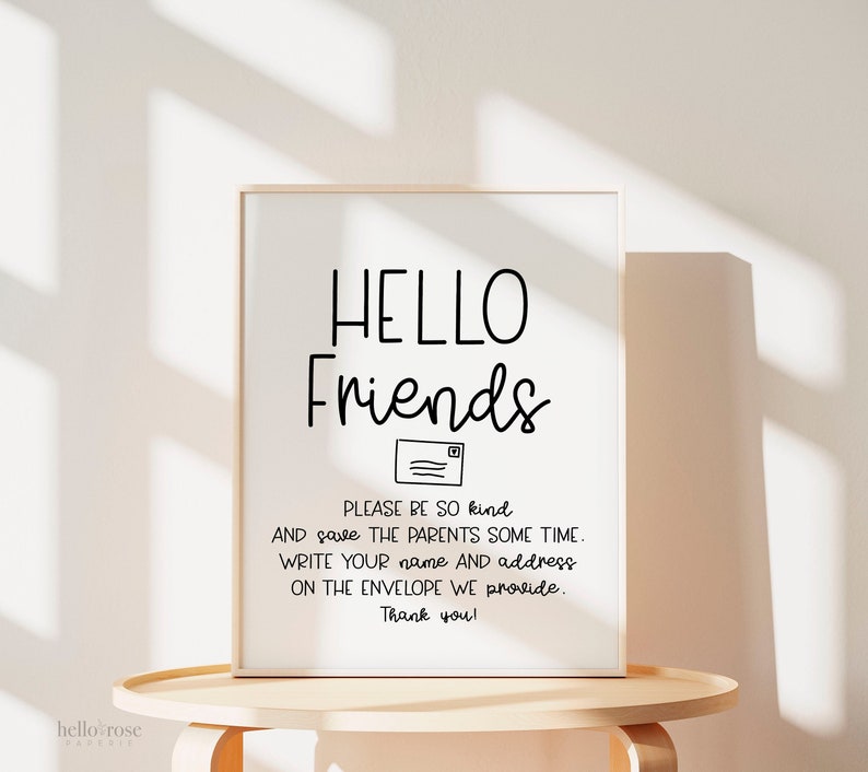 Write Your Address on an Envelope Baby Shower Sign . Boy Girl Neutral . Rustic Kraft Black & White . Printable 8x10 Instant Download . K4 imagem 1