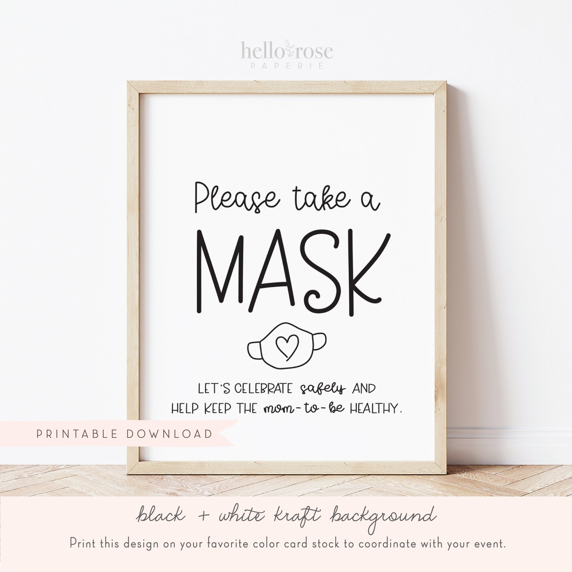 Please Take a Mask Baby Shower Sign . Wear a Mask Social Etsy