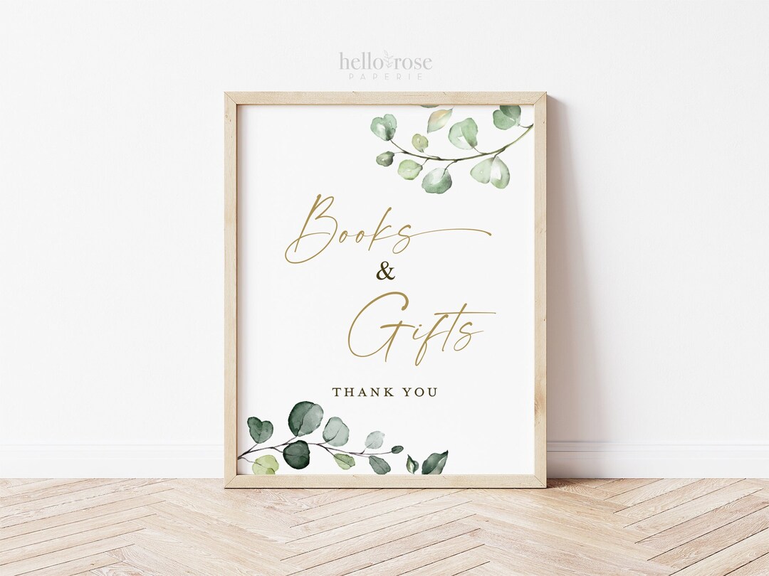 Books and Gifts Sign Printable . Baby Shower Gift Table Sign . Books