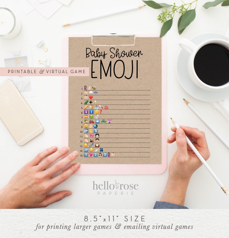 Baby Shower Emoji Pictionary . Baby Shower Game . Virtual Etsy