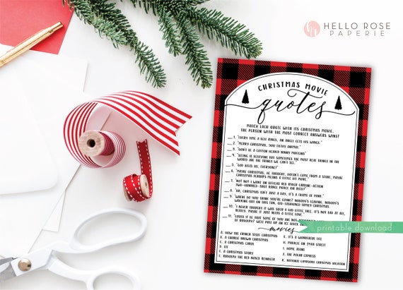 Christmas Movie Quotes Trivia . Printable Christmas Party Game | Etsy