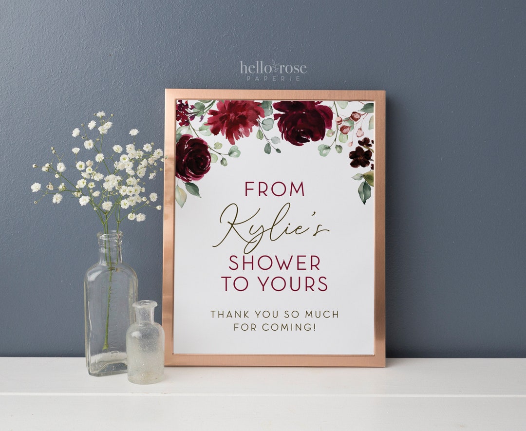 Personalized From My Shower to Yours . Printable Favors Sign - Etsy