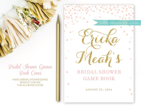 Bridal Shower Game Book Cover Printable Bridal Or Baby Etsy