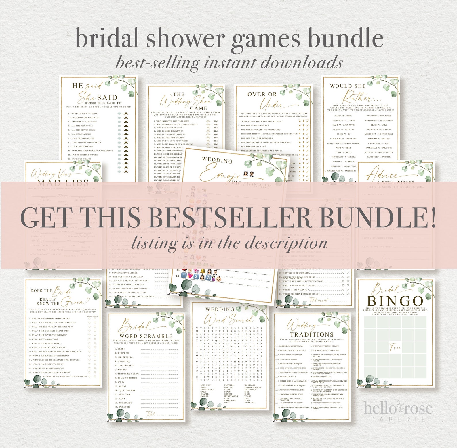 Over or Under Bridal Shower Printable Game . Wedding Couples - Etsy