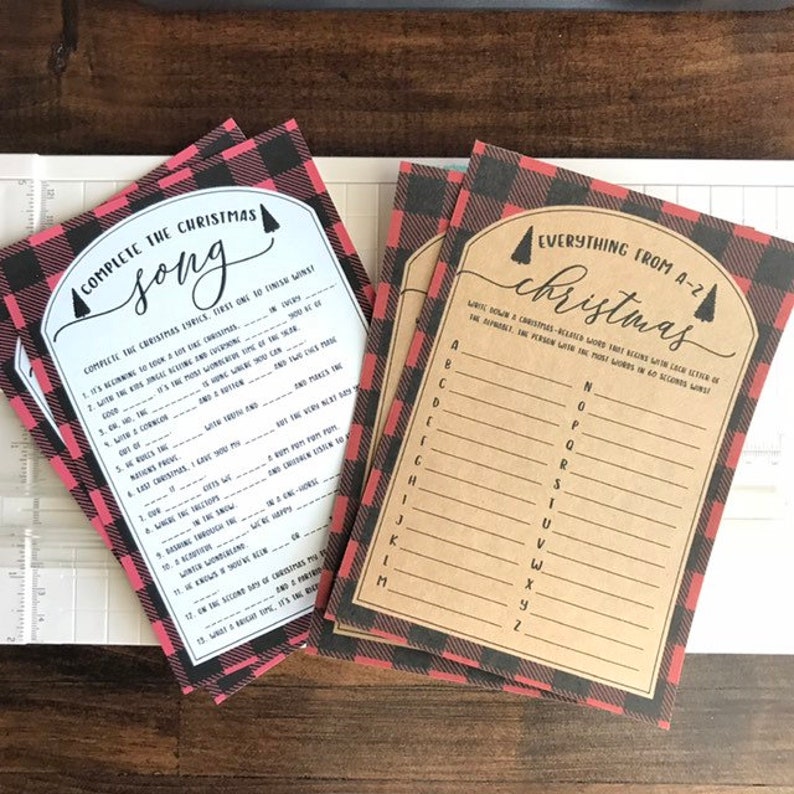 Christmas Charades or Pictionary Printable Game . 32 Cards . Holiday ...