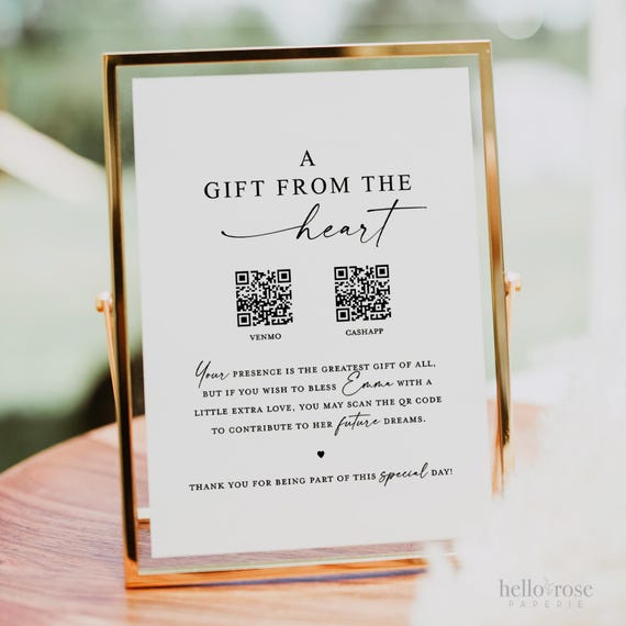 PRINTED + SHIPPED Quinceanera QR Code Gift Fund Venmo Cashapp