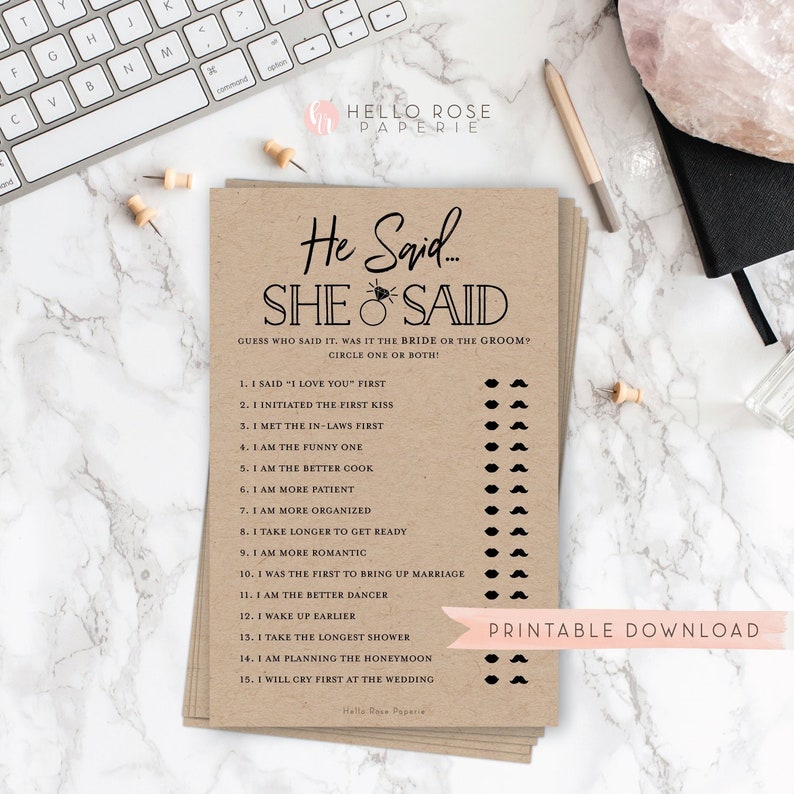 He Claimed She Stated . Printable Bridal Shower Pleasurable Icebreaker Video game . Rustic Kraft and White . Marriage ceremony Shower . Immediate Electronic Obtain photograph relating to Scattergories Lists 1-12 Printable known as He Claimed She Reported . Printable Bridal Shower Enjoyable Icebreaker Video game . Rustic Kraft and White . Marriage Shower . Immediate Electronic Obtain