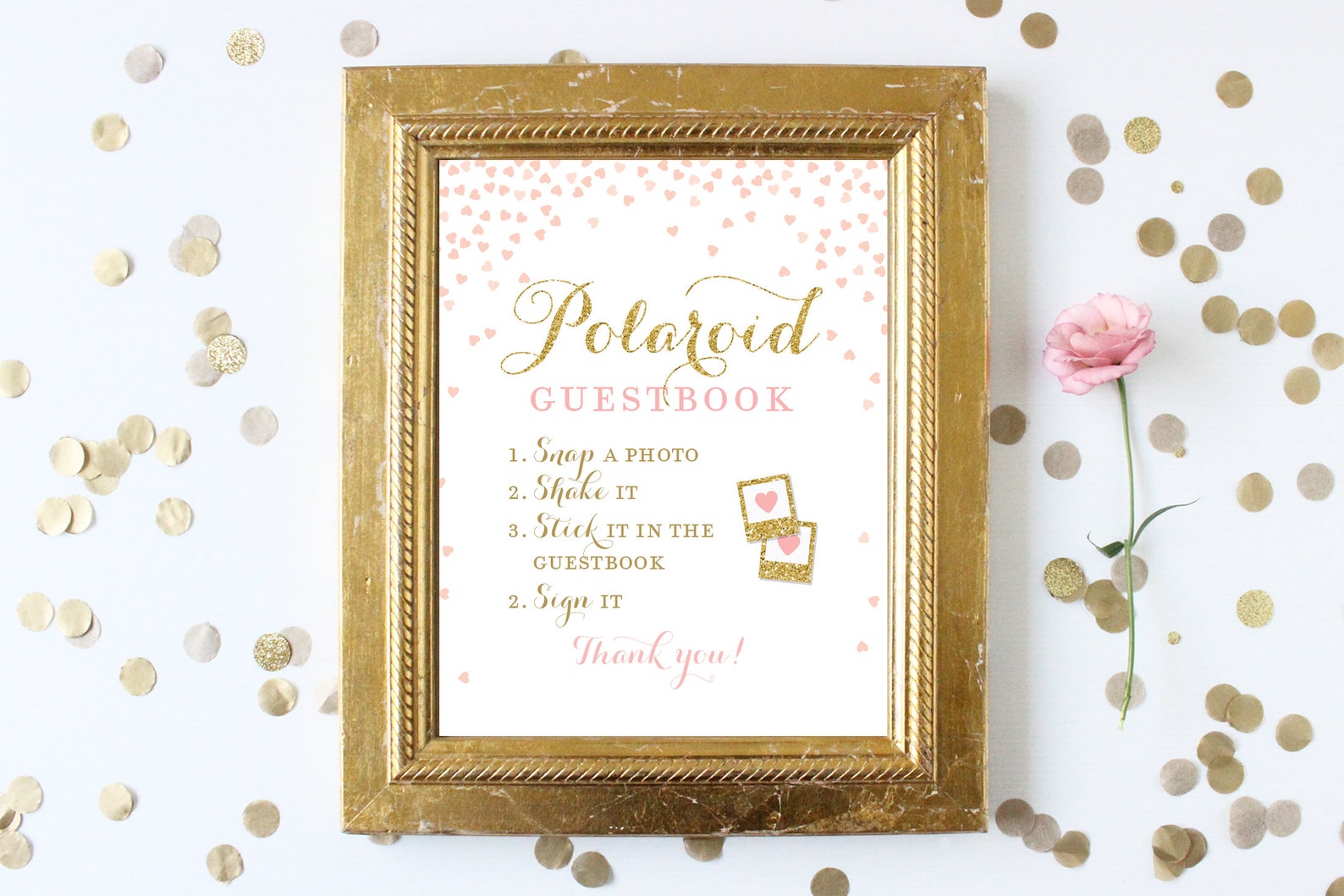 Bridal Shower Hashtag Sign . Share the Love Pink and Gold . Etsy