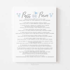 Pass the Poem Bridal Shower Printable Game . Bachelorette Hens Party . Wedding . Kraft Minimalist Black & White . Instant Download PDF K4 image 4