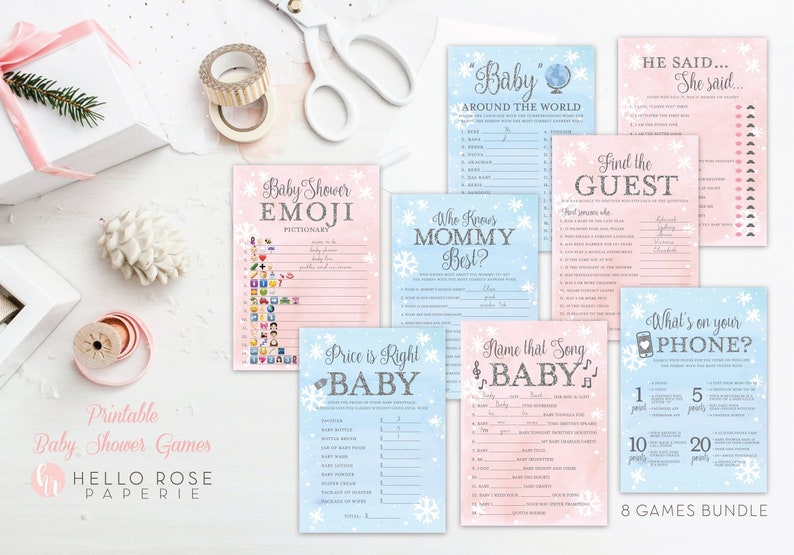 Baby Shower Twins Boy And Girl Games Set 8 Games Printable Etsy