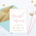 Printable Bridal Shower Invitation . Pink and Gold Invitation . Digital File Download . Printable . Pink hearts . Pink or Gold Glitter text 