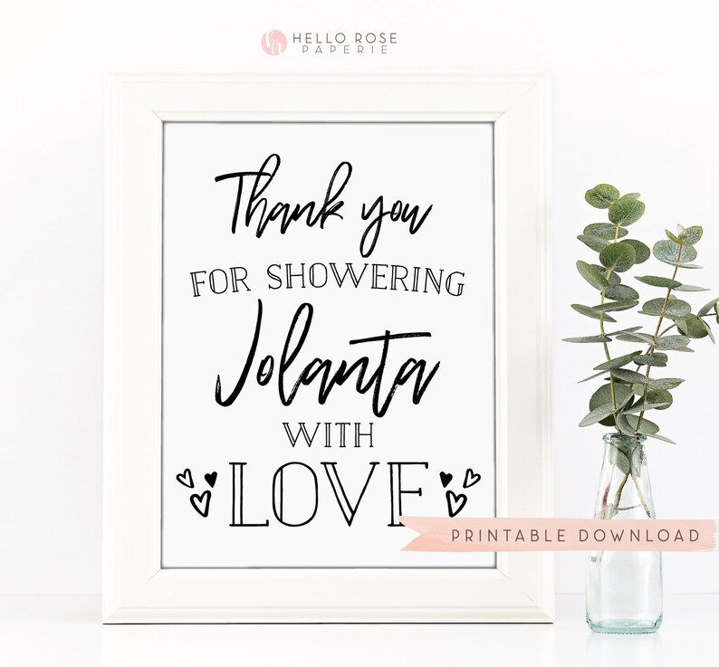 Thank You for Showering the Bride With Love Personalized Sign. Etsy