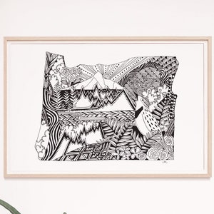 Oregon Kunstdruck / Oregon Art / Pacific Northwest Wall Art / Oregon Dekor / Oregon / State Art / Oregon Love / Mt Hood / Portland Art