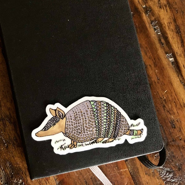 Armadillo Sticker / Armadillo Gift / Texas Sticker  / Cute Armadillo Drawing / Animal Sticker / Armadillo  Decal / Vinyl Sticker