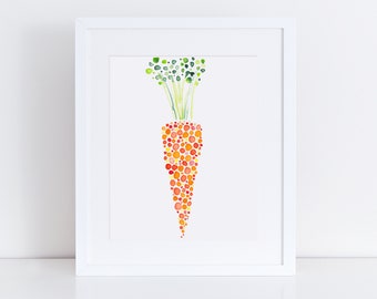 Carrot 5x7 Print / Watercolor Carrot / Vegetable Art / Kitchen Wall Decor / Vegetable Print / Kitchen Art / Garden Art / Carrot Lover
