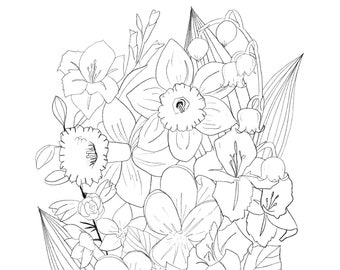 Custom Floral Tattoo Design Deposit / Botanical Tattoo Design / Birth Flower Tattoo