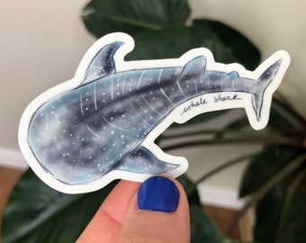 Whale Shark Sticker / Ocean Sticker / Animal Sticker / Sea Creature Sticker / Vinyl Waterproof Sticker / Laptop Decal / Waterproof Sticker