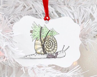 Snail Christmas Ornament /Snail Lover Gift / Stocking Stuffer / Snail Art / Cute Christmas Ornament / Bug Gift /Snail Holiday Gift